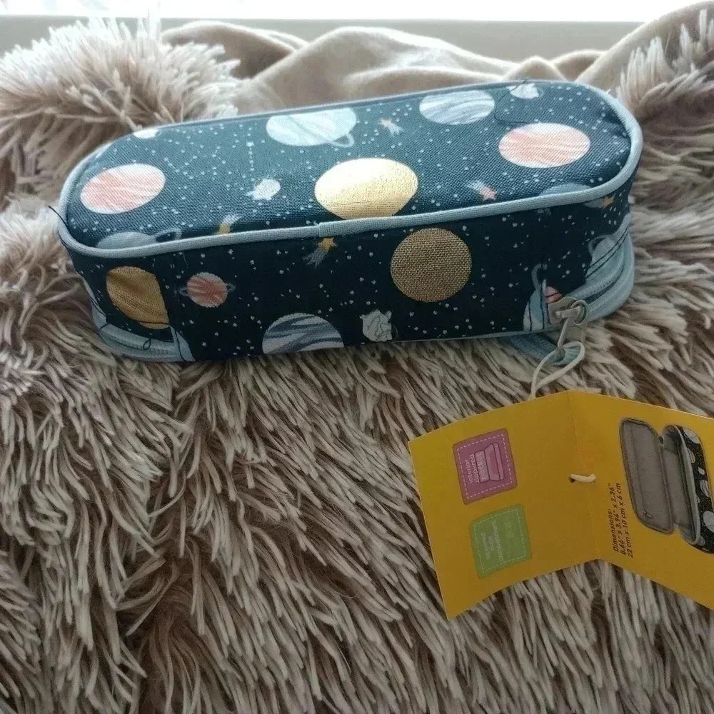 Large capacity pencil case makeup bag holder home decor purse organization moon